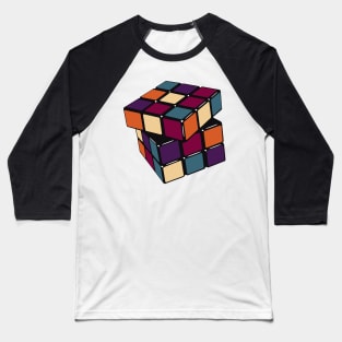 Rubik's cube in shades of retro colors Baseball T-Shirt